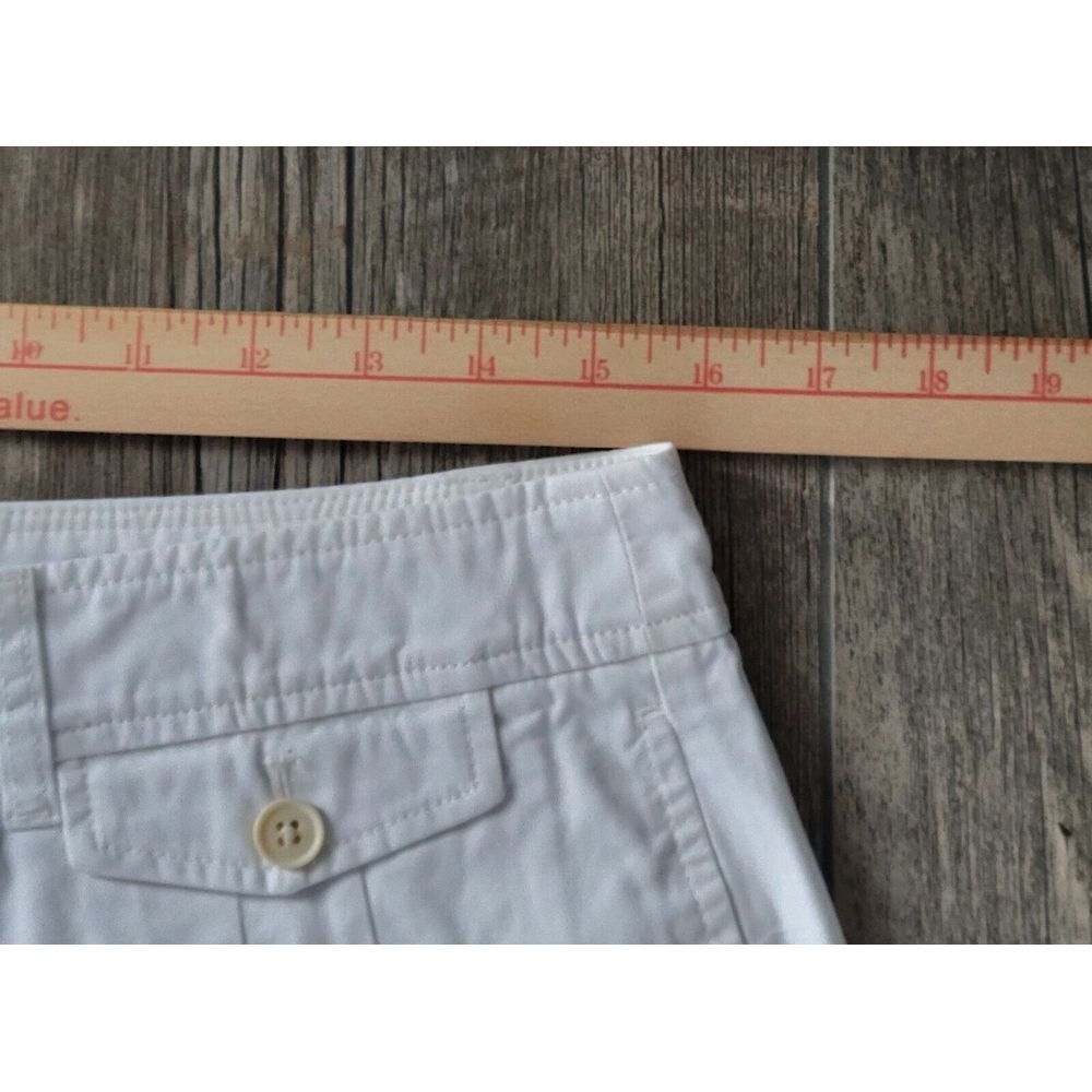 J.Crew Pleated Button-Front Chino Shorts Size 8 White 9" Inseam High Rise Preppy - Picture 7 of 7